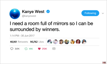 Kanye Mirrors tweet